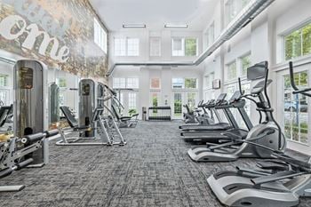Indoor fitness center, yoga room, and basketball court